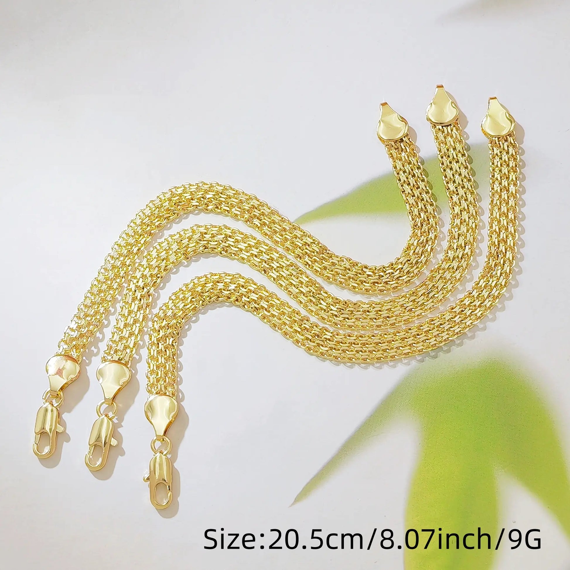 18K Gold Plated Wide Mesh Chain Bracelet for Women, 8.07 Inch Braided Weave Link Bracelet with Lobster Clasp, Dainty Non-Tarnish Gold Jewelry Gift for Daily Wear