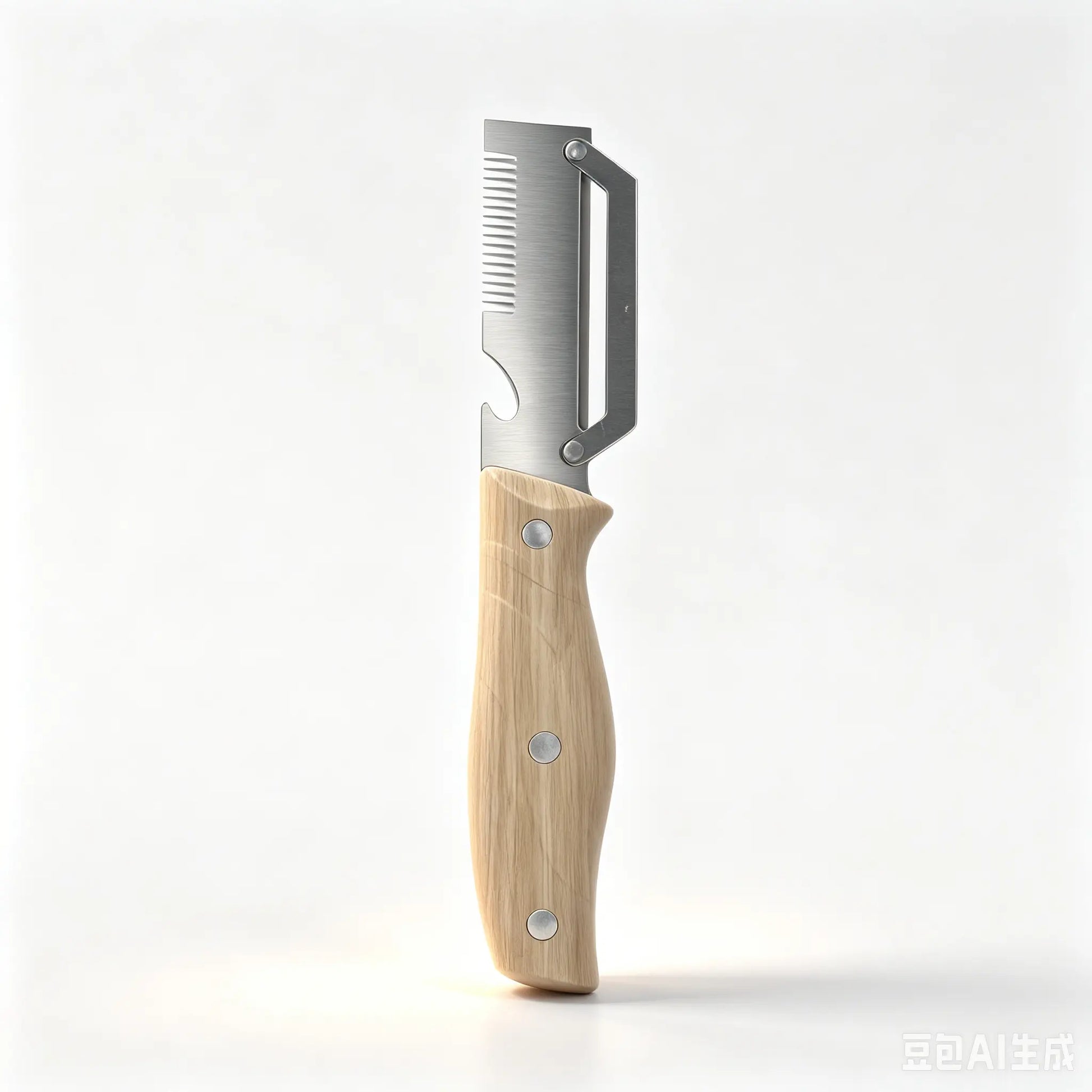 21Cm Extended Long Handle Vegetable Peeler, 9Cm Sharp Stainless Steel Blade, Multi-Function Fruit Peeler with Wooden Handle, Kitchen Gadget for Potatoes, Apples & Veggies