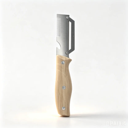 21Cm Extended Long Handle Vegetable Peeler, 9Cm Sharp Stainless Steel Blade, Multi-Function Fruit Peeler with Wooden Handle, Kitchen Gadget for Potatoes, Apples & Veggies