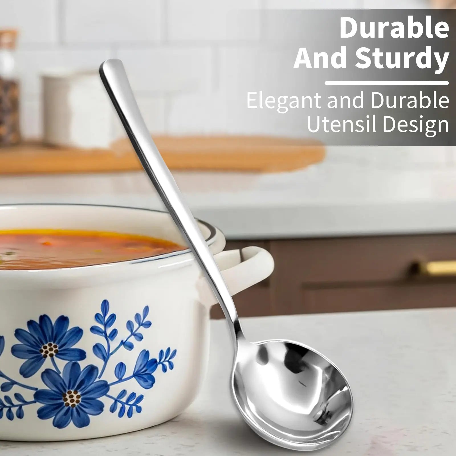 Summerwins 4/8 Pcs Stainless Steel Soup Spoon Set