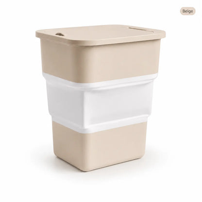 Foldable Car Trash Bin with Lid, Leak-Proof Collapsible Garbage Can, Compact Space-Saving Vehicle Wastebasket for Front or Back Seat, Easy-Clean Portable Storage Bin for Car, Camping, Office & Home