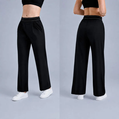 Women'S Elastic High-Waisted Wide Leg Pants - American Retro Loose Straight Lightweight Quick-Dry Breathable Casual Everyday Chic Bottoms 2026 New Casual Sports Trousers High-Quality Fabric Oner Active Soft Motion