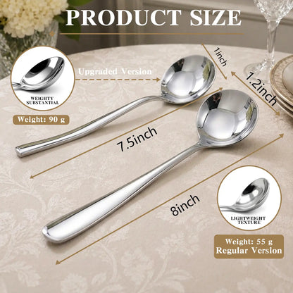 Summerwins 4/8 Pcs Stainless Steel Soup Spoon Set