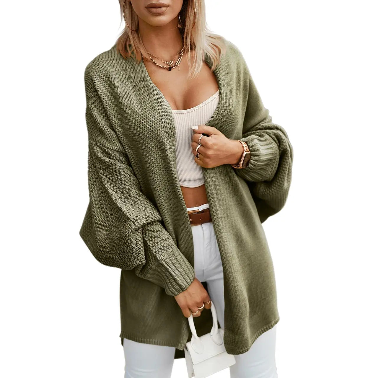 Imily Bela Women'S Fall Cardigans 2024 Trendy Open Front Batwing Sleeve Knit Oversized Long Cardigan Sweaters