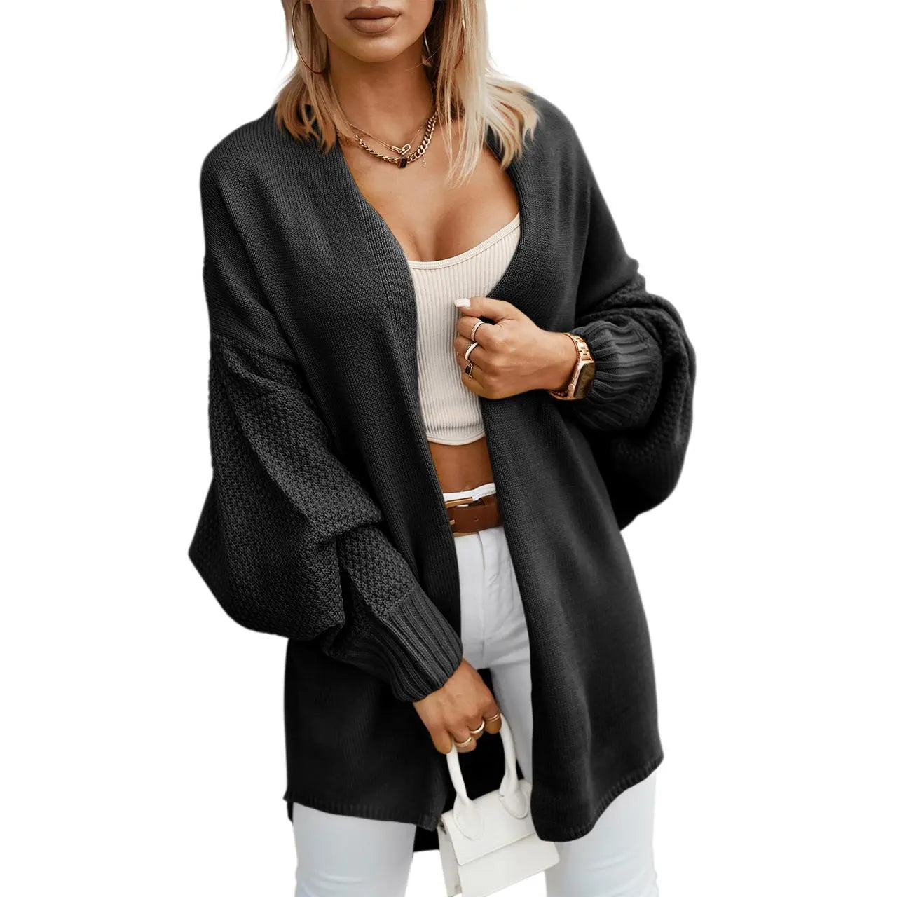 Imily Bela Women'S Fall Cardigans 2024 Trendy Open Front Batwing Sleeve Knit Oversized Long Cardigan Sweaters