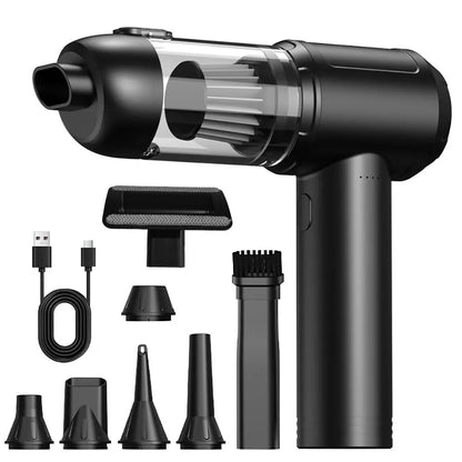 Car Vacuum Portable Cordless, 16000Pa 2 in 1 Vacuum Cleaner&Air Duster, High Power Brushless Motor Handheld Vacuum Cordless with 6000Mah Battery, Multi-Nozzles for Car, Home, Office, Pet