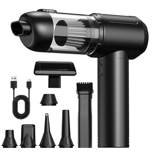 Car Vacuum Portable Cordless, 16000Pa 2 in 1 Vacuum Cleaner&Air Duster, High Power Brushless Motor Handheld Vacuum Cordless with 6000Mah Battery, Multi-Nozzles for Car, Home, Office, Pet