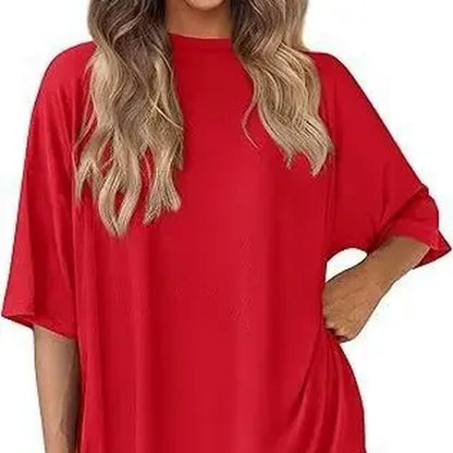 Women'S 2-Piece Solid Color Short-Sleeve round Neck Sleepwear Set - T-Shirt, Tight Shorts, Pocket Design, Casual Summer Comfort Loungewear Womenswear Homewear Womenswear