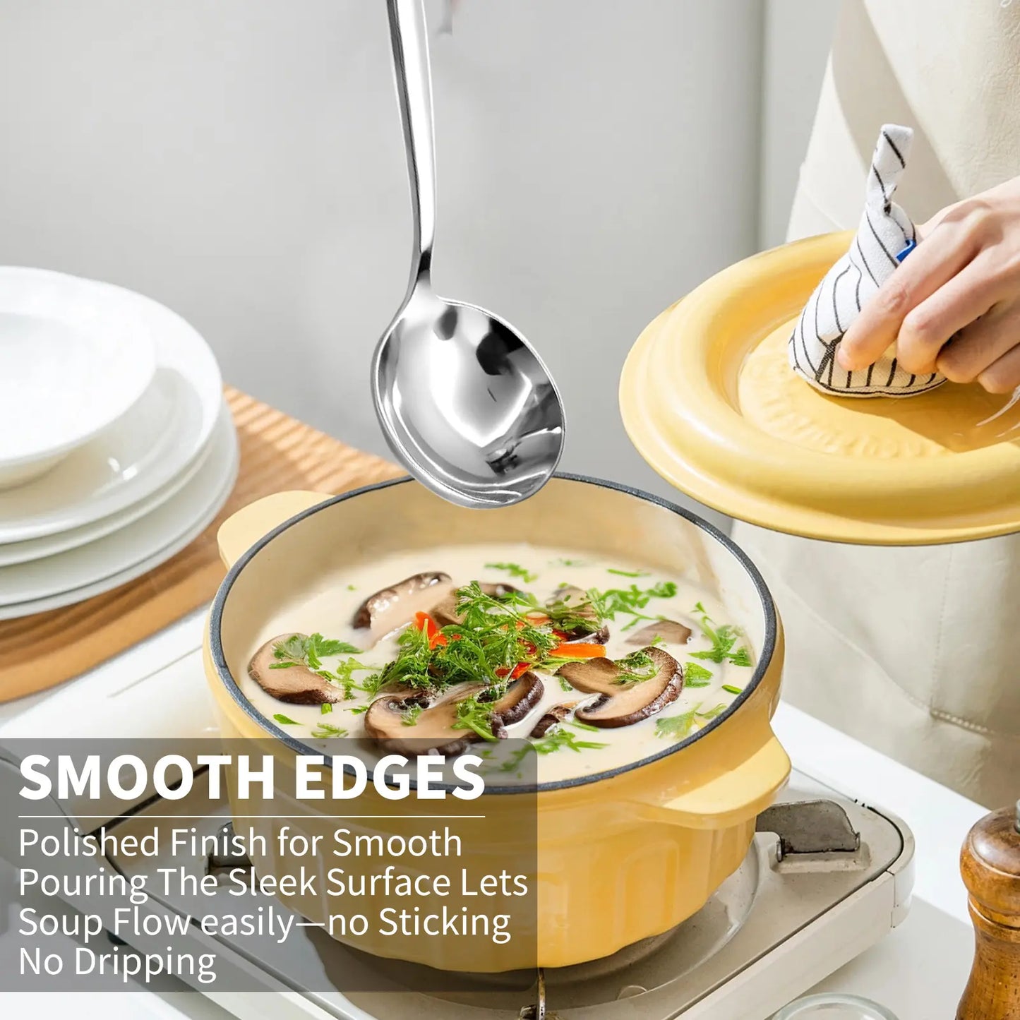 Summerwins 4/8 Pcs Stainless Steel Soup Spoon Set