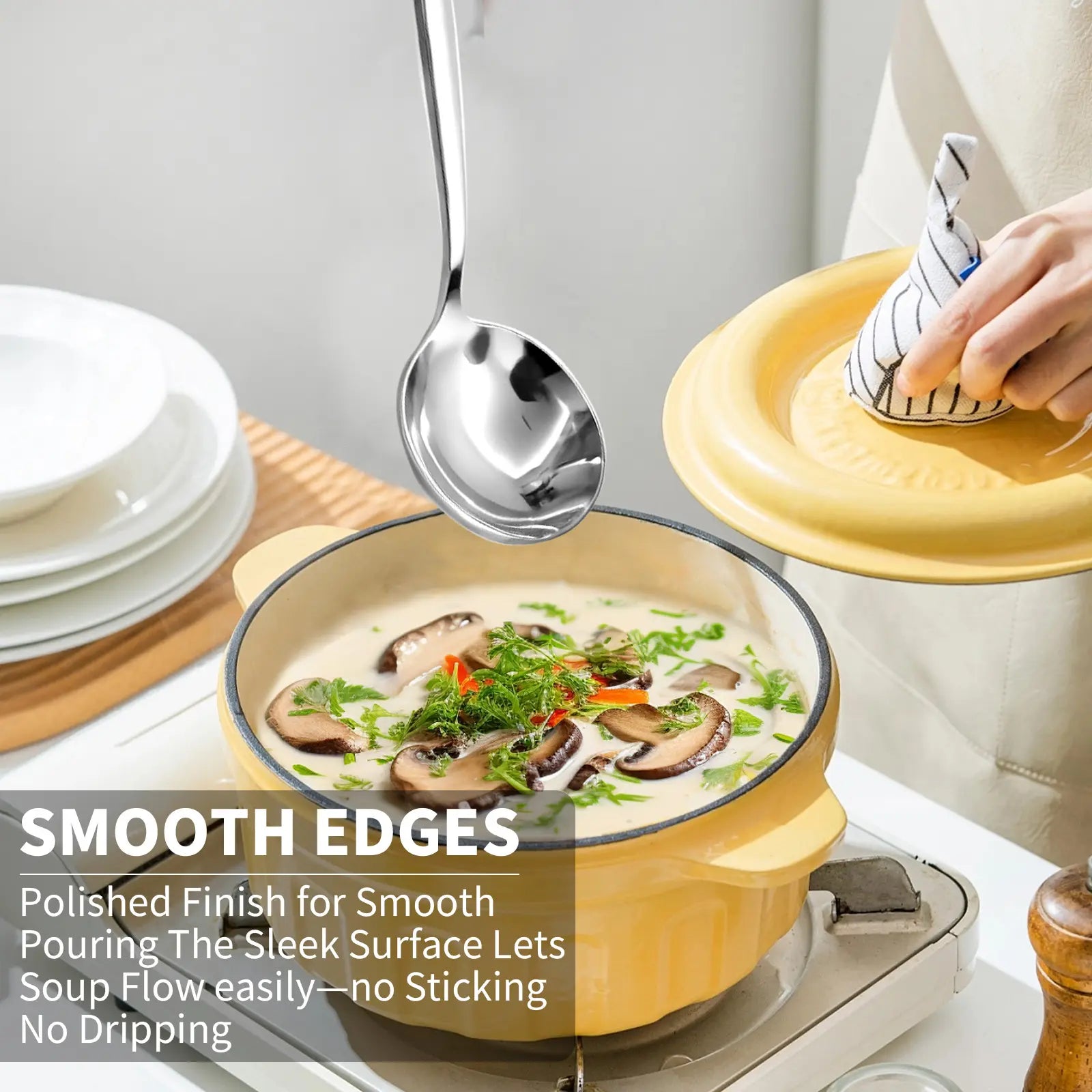 Summerwins 4/8 Pcs Stainless Steel Soup Spoon Set