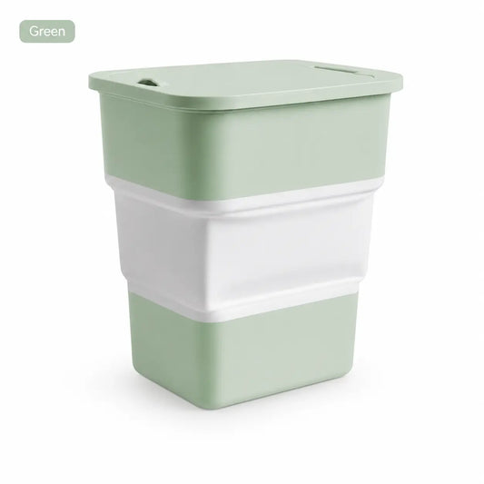 Foldable Car Trash Bin with Lid, Leak-Proof Collapsible Garbage Can, Compact Space-Saving Vehicle Wastebasket for Front or Back Seat, Easy-Clean Portable Storage Bin for Car, Camping, Office & Home