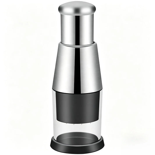 Multifunctional Stainless Steel Garlic Chopper, Onion Press, Manual Vegetable Chopper, Easy Clean, Silver