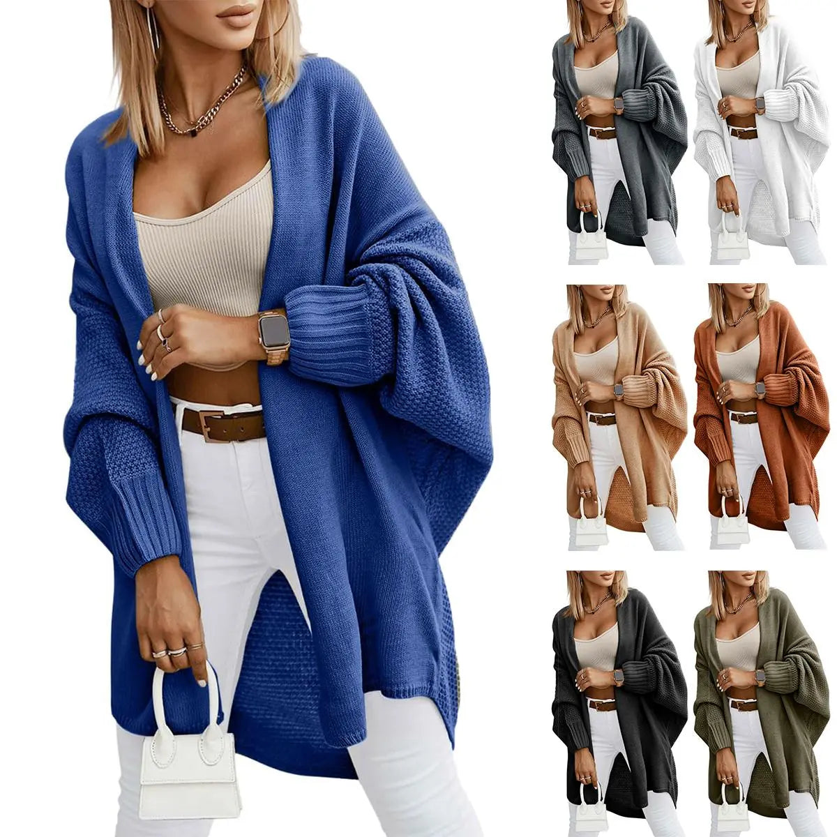 Imily Bela Women'S Fall Cardigans 2024 Trendy Open Front Batwing Sleeve Knit Oversized Long Cardigan Sweaters