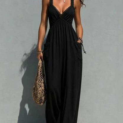 Women'S 1 Piece Jumpsuit, plus Size Solid Strapless Bandeau, Sleeveless Flowy Wide Leg for a Beach Holiday, One Piece Jumpsuits