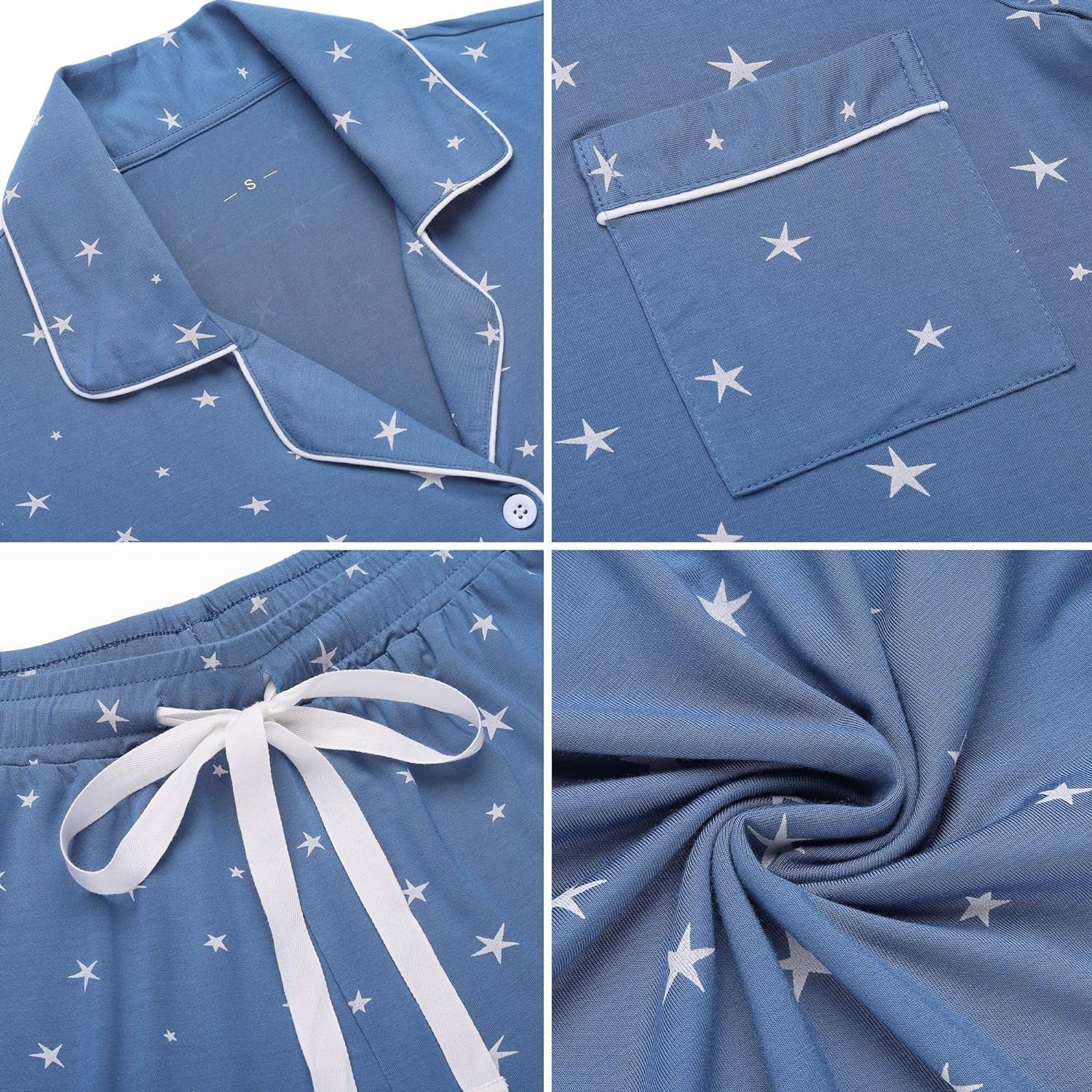 Womens Pajamas Set Short Sleeve Button down Sleepwear 2 Piece Pjs | Lounge Set,Side Pockets,Soft Stretchy,Sleep,Bridesmaid,Wedding Party,Honeymoon,Vacation,Maternity,Postpartum,Xmas,All Seasons